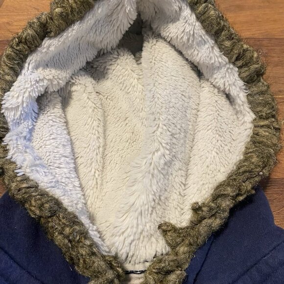 Aeropostale Jacket Women's XL Y2k Full Zip Fur Lined Hood Print Hoodie - Picture 3 of 6